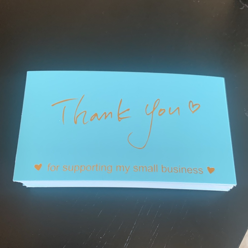Thank You Cards 25pk “Tiffany Blue” 3.5x2” - Picture 4 of 5